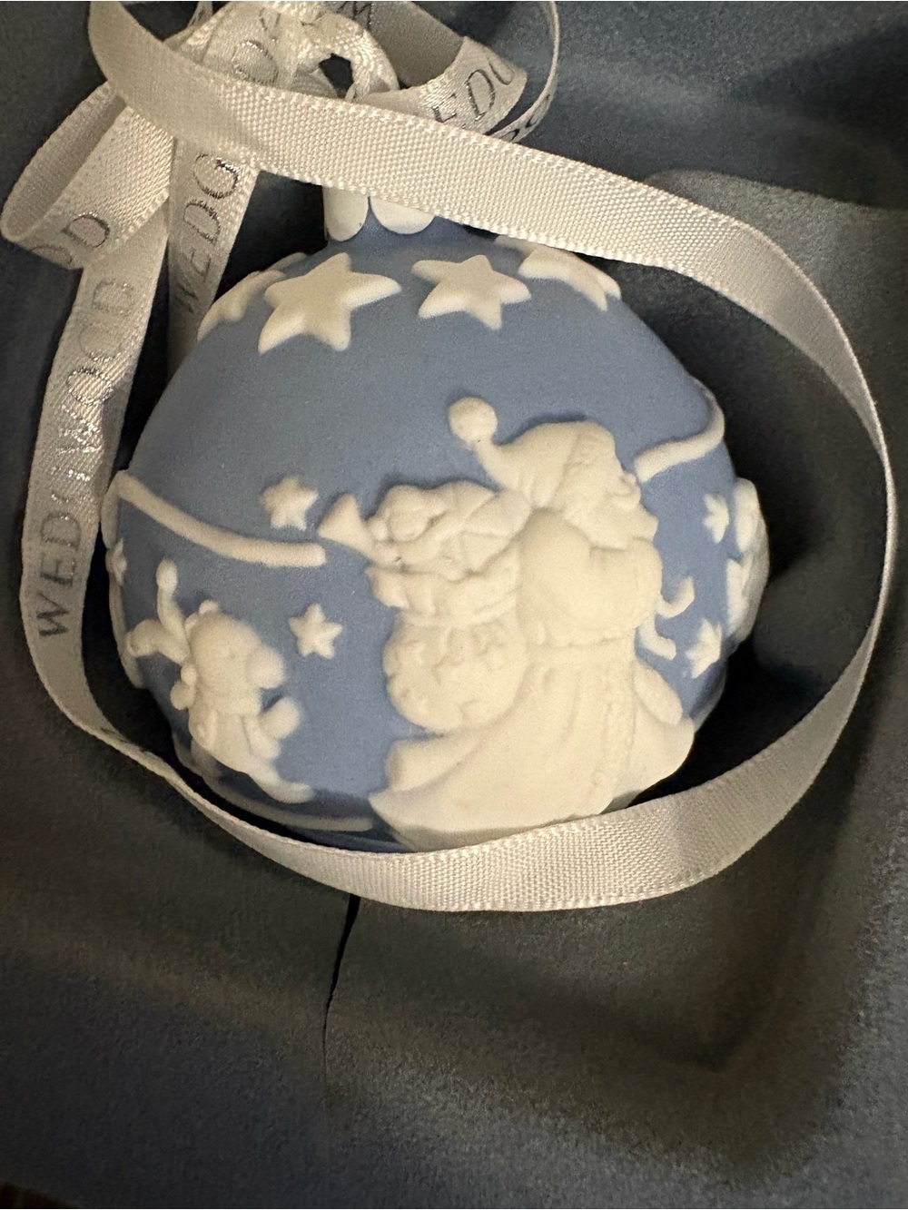 Wedgwood Blue and White Jasperware Santa Ornament-2007